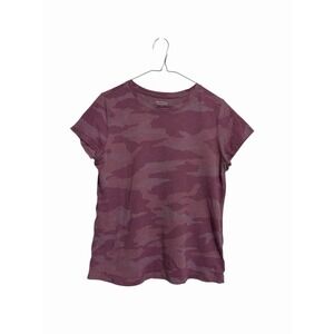 Athleta Womens Purple Camo Short Sleeve Crew‎ Neck T-Shirt Size M Camouflage